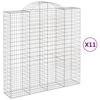 vidaXL Klenut&eacute; gabionov&eacute; ko&scaron;e 11ks 200x50x200/220cm pozinkovan&eacute; železo