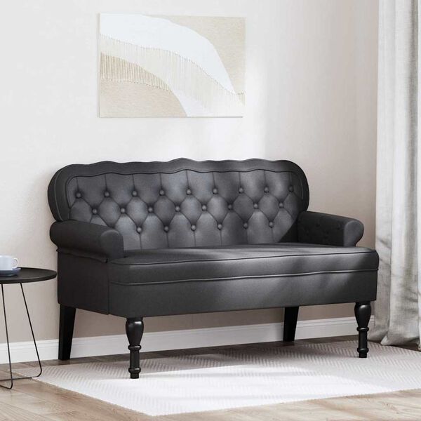 vidaXL Chesterfield lavice Černá 119,5 x 64,5 x 75 cm Umělá kůže