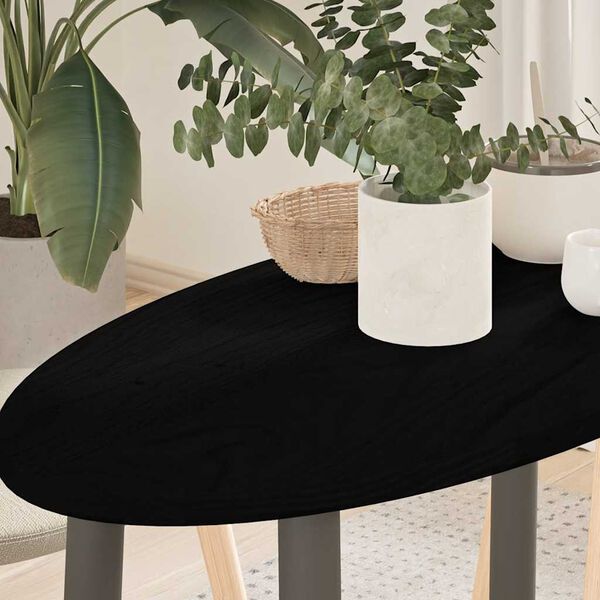 vidaXL Stolní deska tmavě hnědá 80x40x2 cm masivní dub oválný