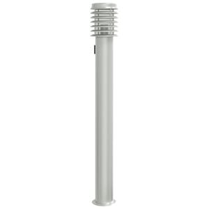vidaXL Venkovn&iacute; stojac&iacute; lampa se z&aacute;suvkou stř&iacute;brn&aacute; 110cm nerezov&aacute; ocel