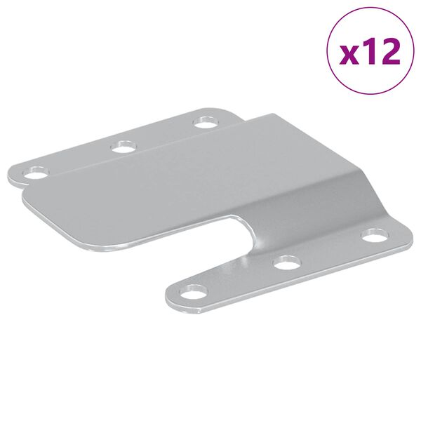 vidaXL Stropn&iacute; drž&aacute;k 12 pcs Stř&iacute;brn&aacute; 75 x 66 mm Ocel
