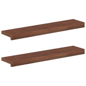 vidaXL Parapety 2 ks Tmavě hněd&aacute; 70 x 15 x 2 cm Masivn&iacute; dubov&eacute; dřevo