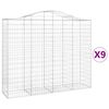 vidaXL Klenut&eacute; gabionov&eacute; ko&scaron;e 9 ks 200x50x160/180cm pozinkovan&eacute; železo