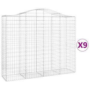 vidaXL Klenut&eacute; gabionov&eacute; ko&scaron;e 9 ks 200x50x160/180cm pozinkovan&eacute; železo