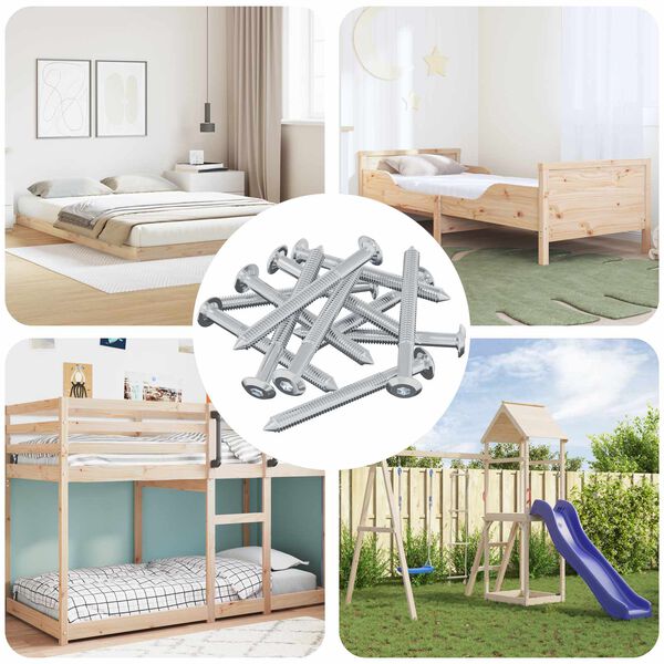 vidaXL &Scaron;roub 1600 pcs Stř&iacute;brn&aacute; M6 x 60 mm Ocel