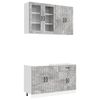 vidaXL Kuchyňsk&aacute; jednotka LUCCA 4 pcs Betonově &scaron;ed&aacute; Kompozitn&iacute; dřevo