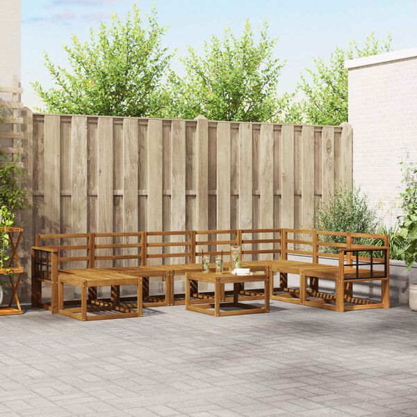 vidaXL Venkovn&iacute; pohovkov&aacute; souprava 9 pcs Př&iacute;rodn&iacute;