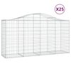 vidaXL Klenut&eacute; gabionov&eacute; ko&scaron;e 25ks 200x50x100/120cm pozinkovan&eacute; železo