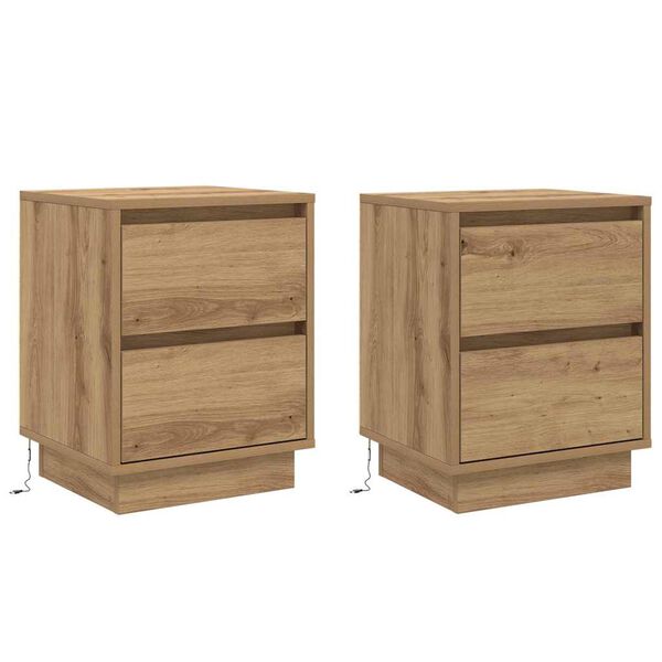 vidaXL Nočn&iacute; skř&iacute;ňka 2 pcs Artisanov&yacute; dub 39 x 34,5 x 50 cm