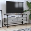 vidaXL TV skř&iacute;ňka se skleněnou deskou &scaron;ed&aacute; sonoma 98x35x51 cm kompozit