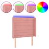 vidaXL Čelo postele s LED růžov&eacute; 93 x 16 x 118/128 cm samet
