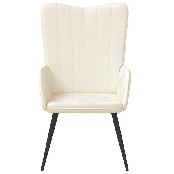 vidaXL Relaxačn&iacute; křeslo kr&eacute;mově b&iacute;l&eacute; samet