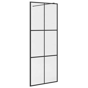 vidaXL Z&aacute;stěna do průchoz&iacute; sprchy čir&eacute; ESG sklo 80 x 195 cm čern&aacute;