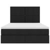 vidaXL Postel s &uacute;ložn&yacute;m prostorem a LED osvětlen&iacute;m Čern&aacute; 140 x 190 cm