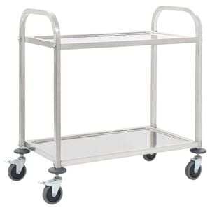vidaXL 2patrov&yacute; kuchyňsk&yacute; voz&iacute;k 95 x 45 x 83,5 cm nerezov&aacute; ocel