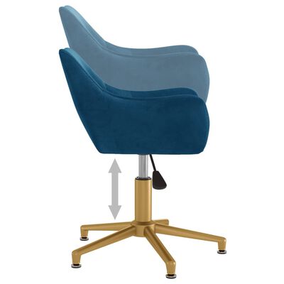 vidaXL Otočné jídelní židle 6 ks modré samet