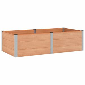 vidaXL Zahradn&iacute; vyv&yacute;&scaron;en&yacute; z&aacute;hon Hněd&aacute; 200 x 100 x 54 cm WPC a hlin&iacute;k