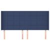 vidaXL Čelo postele typu u&scaron;&aacute;k modr&eacute; 183x16x118/128 cm textil