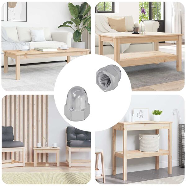 vidaXL Matice 2 pcs Stř&iacute;brn&aacute; M6 x 10 mm Železo