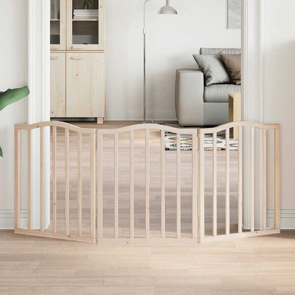 vidaXL Zábrana pro psy skládací 3 panely 150 cm topolové dřevo