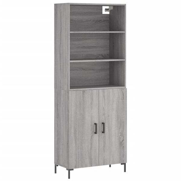 vidaXL Skř&iacute;ň highboard &scaron;ed&aacute; sonoma 69,5 x 34 x 180 cm kompozitn&iacute; dřevo