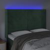 vidaXL Čelo postele s LED tmavě zelen&eacute; 147 x 16 x 118/128 cm samet