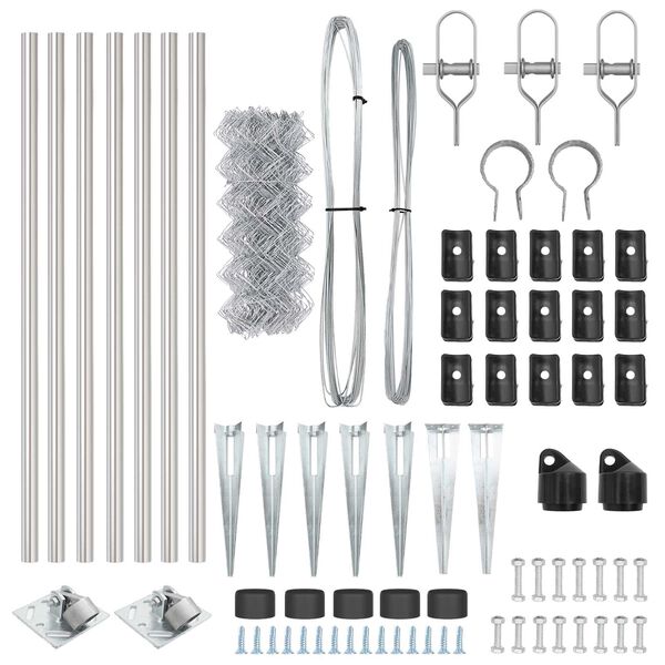 vidaXL Plotov&yacute; sloupek. Stř&iacute;brn&aacute; 10 x 0,4 m (s&iacute;ť 60 x 60 mm) Ocel
