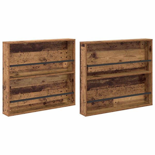 vidaXL Reg&aacute;l na časopisy s polic&iacute; 2 pcs Star&eacute; dřevo 80 x 12 x 70 cm