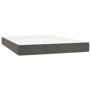 vidaXL Ta&scaron;tičkov&aacute; matrace středn&iacute; tvrdost tmavě &scaron;ed&aacute; 137 x 190 x 20 cm samet