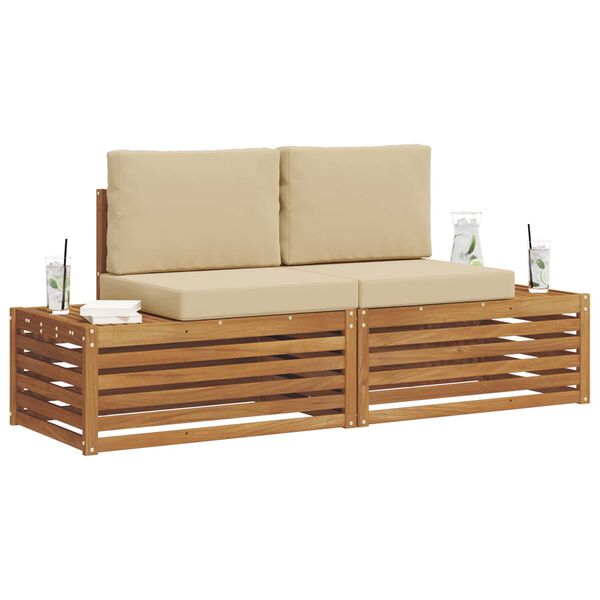 vidaXL Venkovn&iacute; pohovkov&aacute; souprava 2 Kus Přirozen&aacute; a B&eacute;žov&aacute;