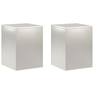 vidaXL Stojan na rostliny 2 pcs Stř&iacute;brn&aacute; 30 x 30 x 40 cm Ocel