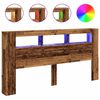 vidaXL Čelo postele s LED old wood 200x18,5x103,5 cm kompozitn&iacute; dřevo
