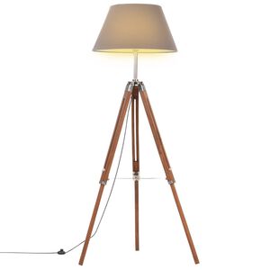 vidaXL Stojac&iacute; lampa stativ medově hněd&aacute; a &scaron;ed&aacute; masivn&iacute; teak 141 cm
