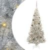 vidaXL V&aacute;nočn&iacute; stromek s LED osvětlen&iacute;m Stř&iacute;brn&aacute; 180 cm PET a ocel
