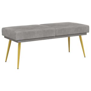 vidaXL Dvou&uacute;rovňov&aacute; lavice Světle &scaron;ed&aacute; 120 x 45 x 46 cm Samet