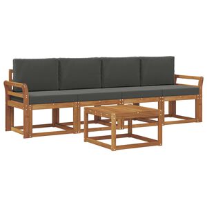 vidaXL Venkovn&iacute; pohovkov&aacute; souprava 5 pcs Přirozen&aacute; a Anthracitov&aacute;