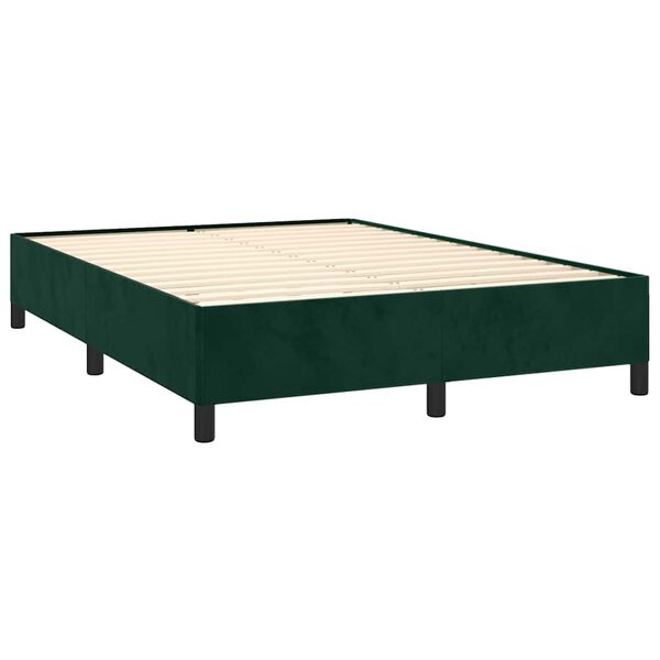 vidaXL Box spring postel s matrac&iacute; tmavě zelen&aacute; 140x200 cm samet