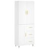 vidaXL Skř&iacute;ň highboard b&iacute;l&aacute; 69,5 x 34 x 180 cm kompozitn&iacute; dřevo