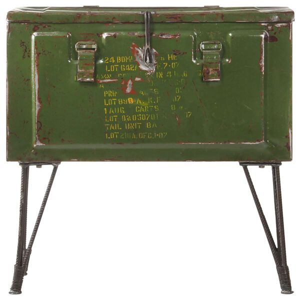 vidaXL &Uacute;ložn&aacute; truhla vojensk&yacute; styl 68 x 24 x 66 cm železo