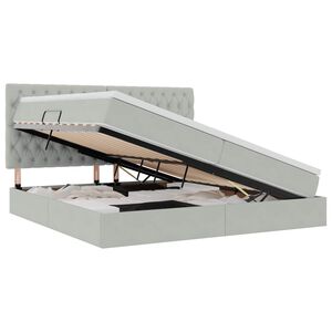 vidaXL Postel s &uacute;ložn&yacute;m prostorem a matrac&iacute; Světle &scaron;ed&aacute; 200 x 200 cm