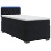 vidaXL Box spring postel s matrac&iacute; a LED Čern&aacute; 90 x 200 cm Samet