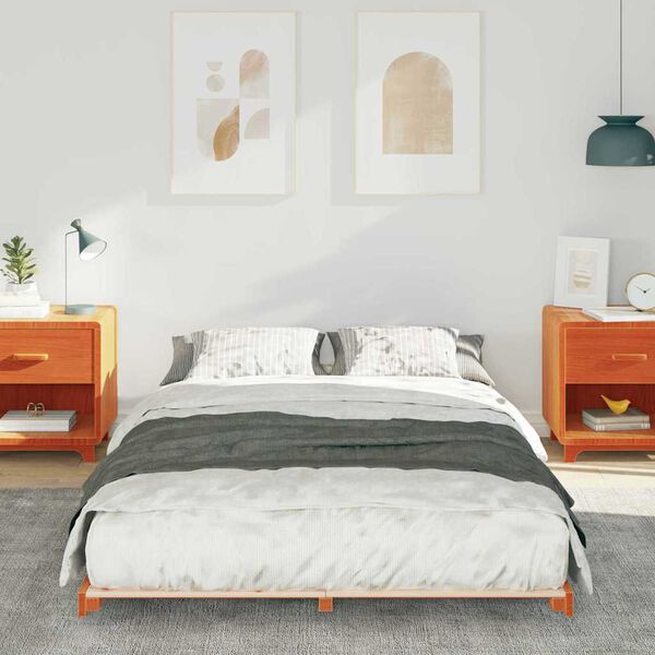 vidaXL R&aacute;m postele Voskově hněd&aacute; 120 x190 cm Masivn&iacute; borovicov&eacute; dřevo