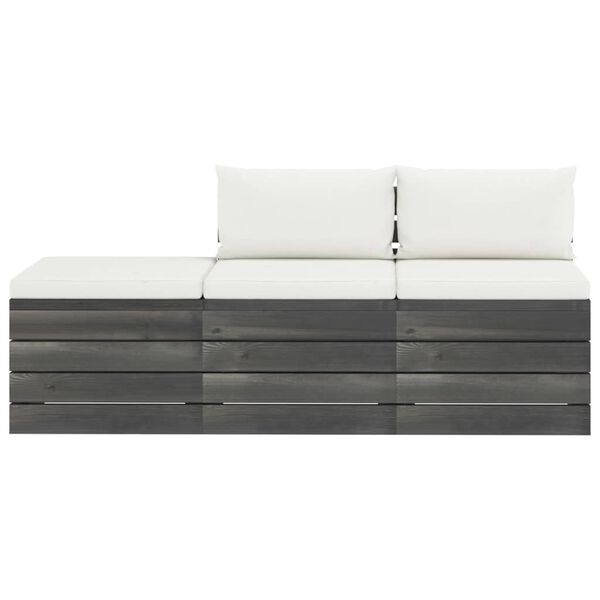 vidaXL 3d&iacute;ln&aacute; zahradn&iacute; sedac&iacute; souprava z palet + podu&scaron;ky borov&eacute; dřevo