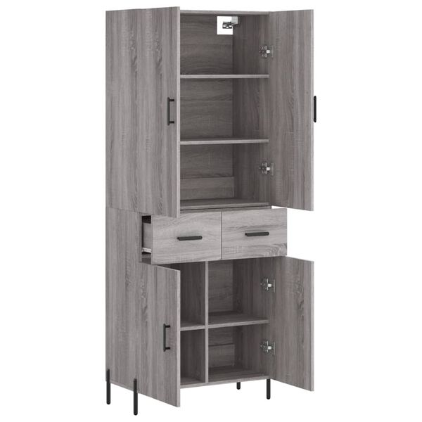 vidaXL Skř&iacute;ň highboard &scaron;ed&aacute; sonoma 69,5 x 34 x 180 cm kompozitn&iacute; dřevo