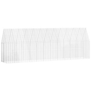 vidaXL Klec na kuřata 2 ks Stř&iacute;brn&aacute; 600 x 100 x 210 cm