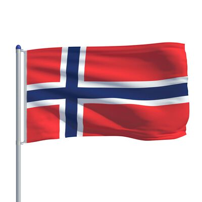vidaXL Norská vlajka a stožár hliník 6 m