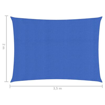 vidaXL Stínící plachta 160 g/m² modrá 2 x 3,5 m HDPE