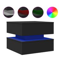 vidaXL Konferenční stolek s LED osvětlením černý 50 x 50 x 40 cm