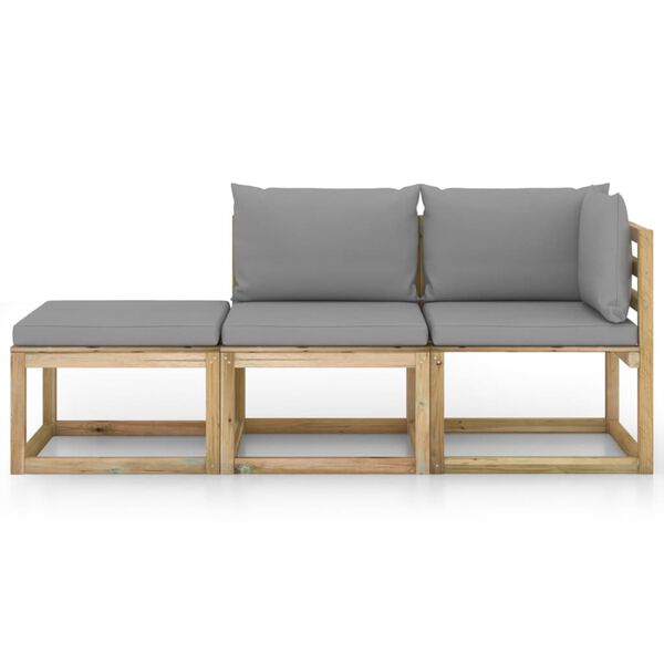 vidaXL 3d&iacute;ln&aacute; zahradn&iacute; sedac&iacute; souprava s &scaron;ed&yacute;mi podu&scaron;kami