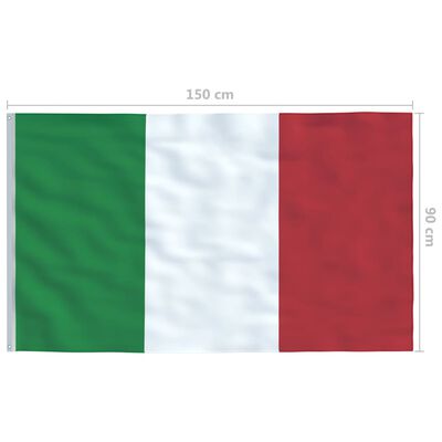 vidaXL Italská vlajka 90 x 150 cm